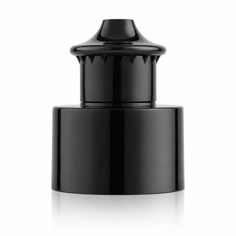 24-410 Black Smooth Push Pull Plastic Cap