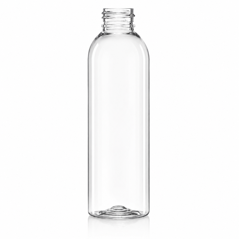 6 oz Clear 24-410 PET Cosmo Round Bottle