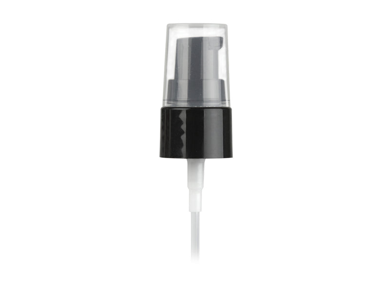 20-410 Black Smooth Cosmetic Treatment Pump (5.25" dip tube, 130mcl Output)