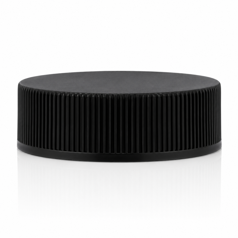 33-400 Black Ribbed Plastic Cap (Foam Liner)