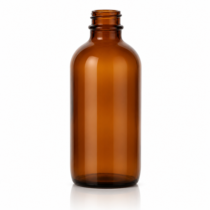 4 oz Amber 22-400 Glass Boston Round Bottle