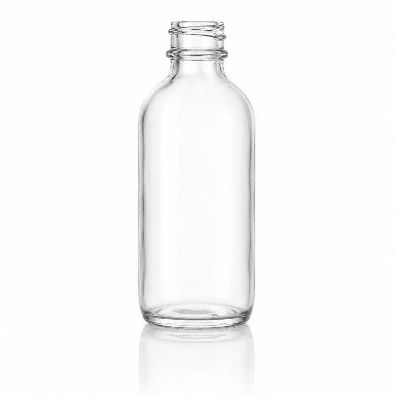 2 oz Clear 20-400 Boston Round Glass Bottle