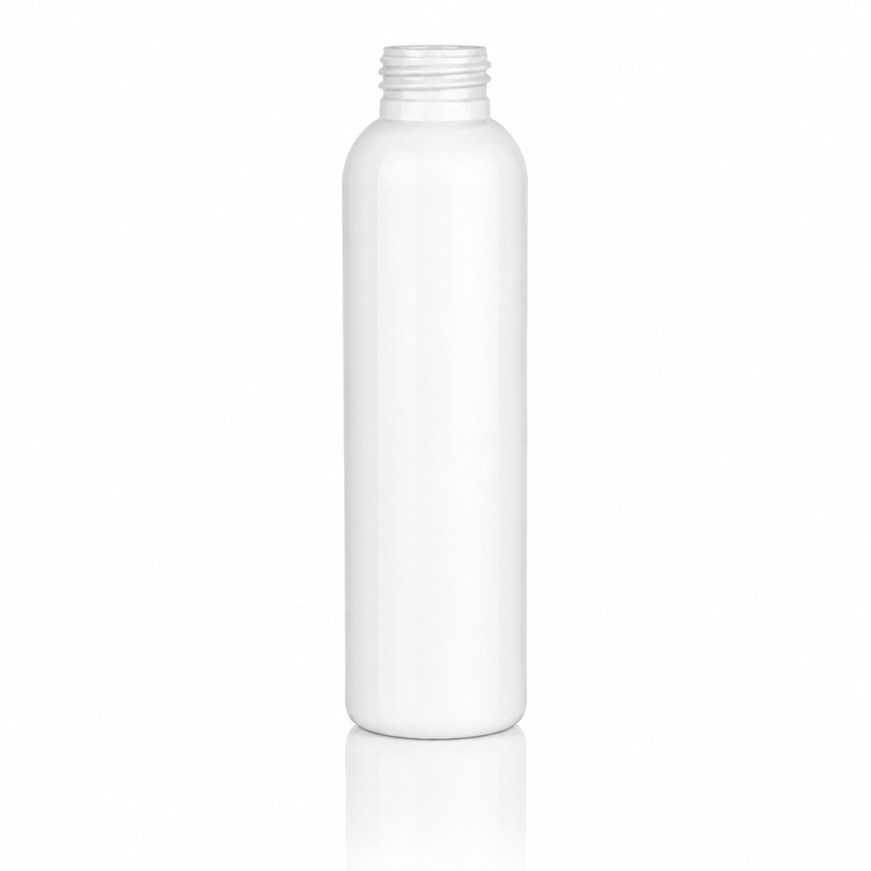 4 oz White 24-410 HDPE Cosmo Round Plastic Bottle