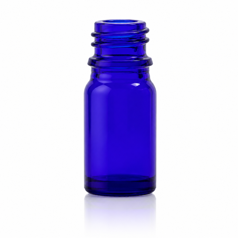 5 mL Cobalt Blue 18mm Tamper Evident Euro Dropper Boston Round Glass Bottle