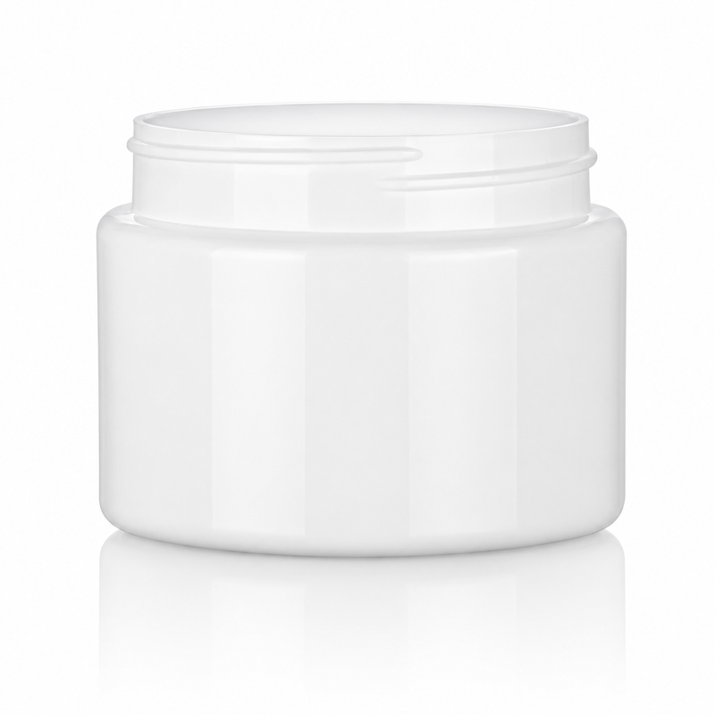 6 oz White 70-400 Plastic PET Single-Wall Jar