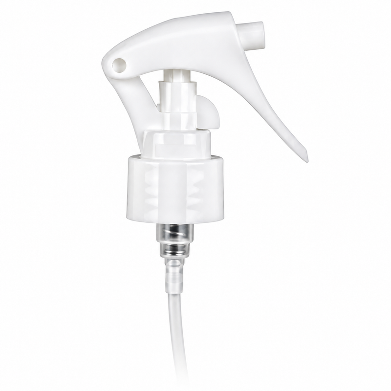 24-410 White Smooth Fine Mist Mini Trigger Sprayer (7.75" Dip tube, .21mL)