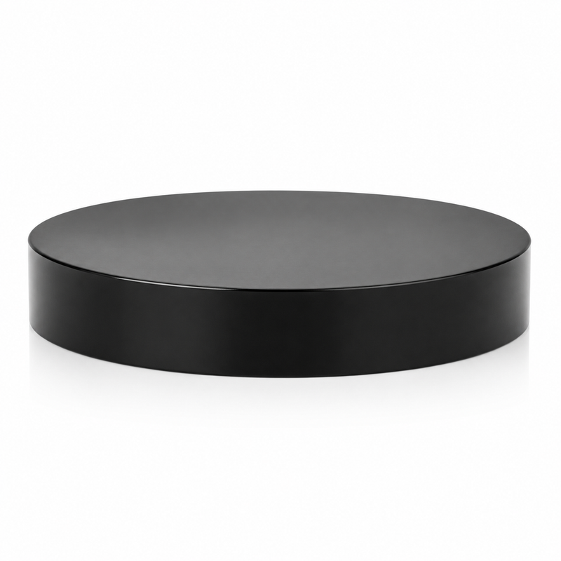 89-400 Black Smooth Plastic Cap (Printed Pressure Sensitive Liner)