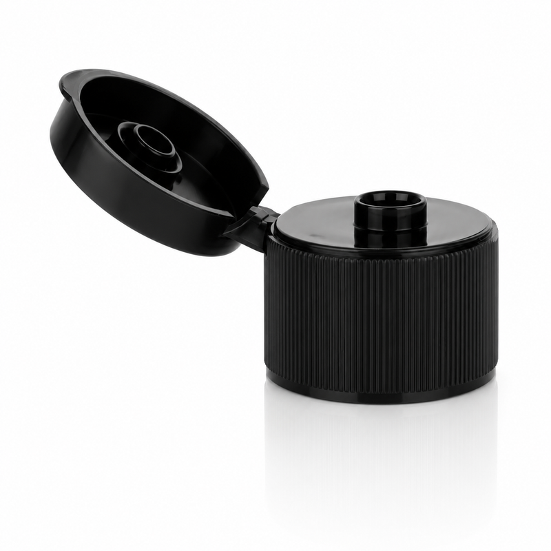 24-410 Black Ribbed Snap Top Cap (.250" Orifice)