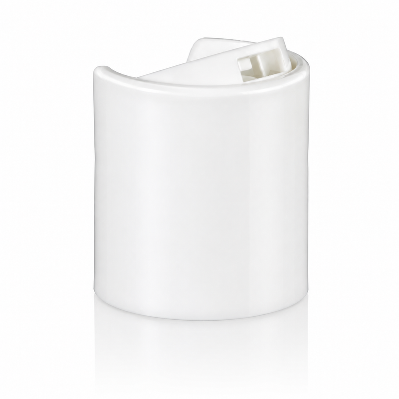 20-410 White Smooth Disc Top Plastic Cap 50% PP PCR