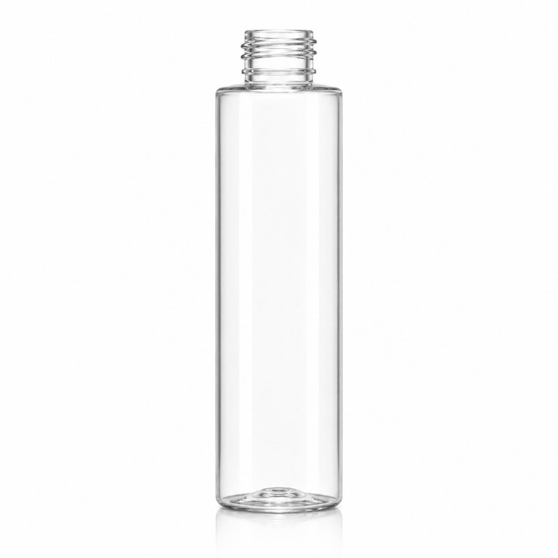 4 oz Clear 24-410 Cylinder Round Plastic PET Bottle
