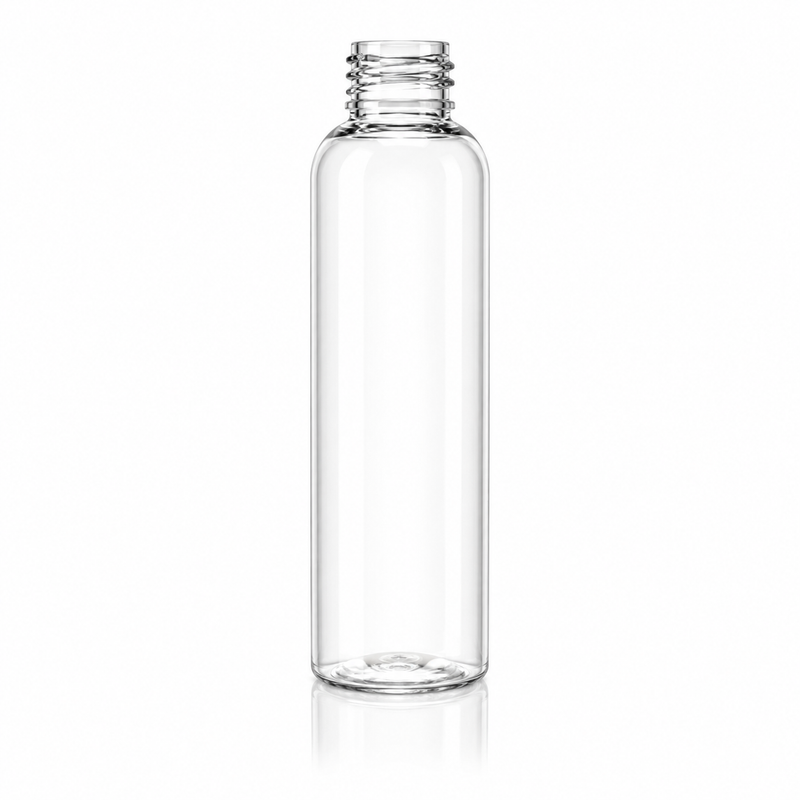 6 oz Clear 24-410 PET Cosmo Round Plastic Bottle