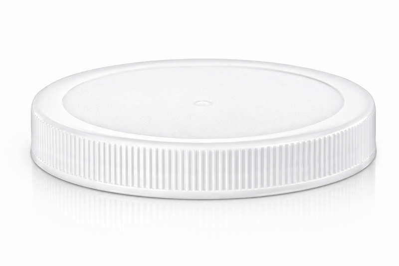 89-400 White Ribbed Matte Top Plastic Cap (No Liner)