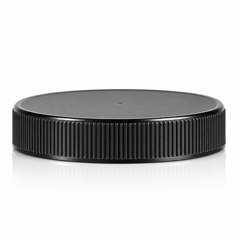 89-400 Black Ribbed Plastic Cap (Foam Liner)