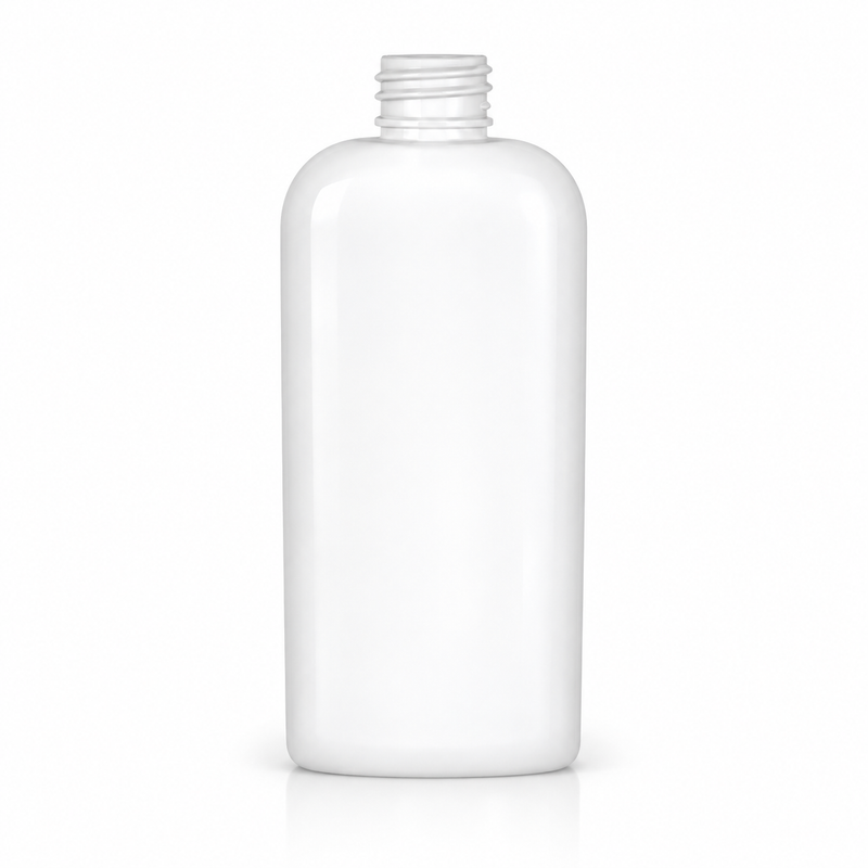 4 oz White 20-410 PET Cosmo Round Oval Plastic Bottle