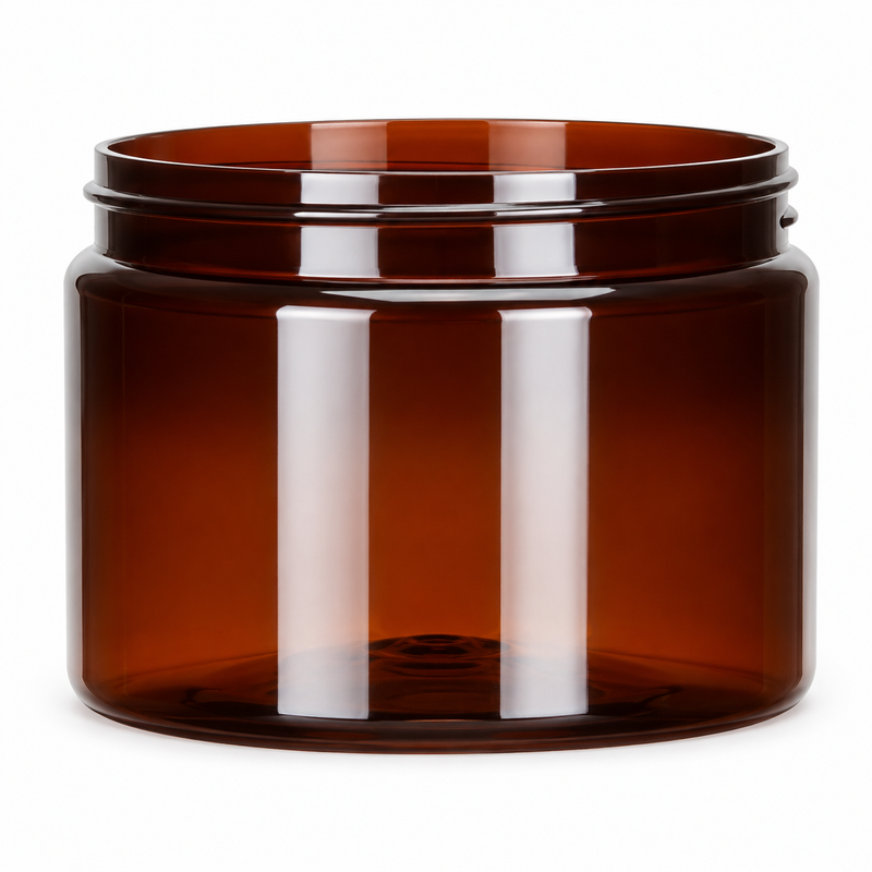 12 oz Amber PET Plastic Single Wall Jar 89-400