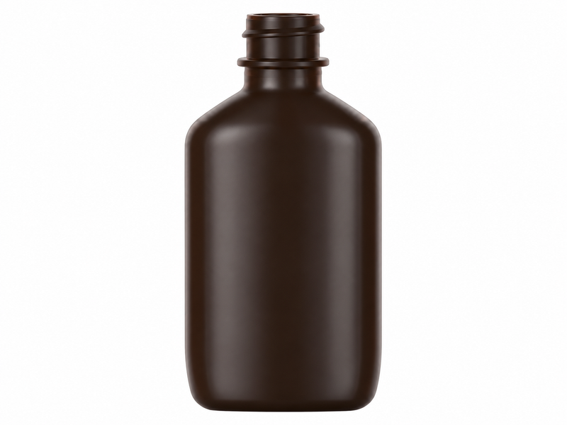2 oz Brown 20-400 HDPE Oblong Plastic Bottle