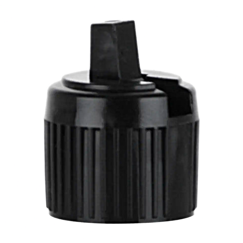18-410 Black Ribbed Spouted Plastic Cap