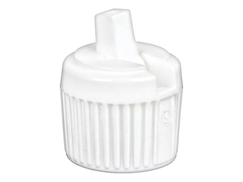 18-410 White Ribbed Spouted Plastic Cap