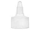28-410 White Fine Ribbed Twist Open & Close Dispensing Closure PE Foam Gasket