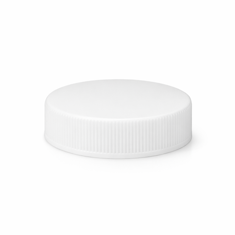 38-400 White Ribbed Cap (Pressure Sensitive and Foam Lined)