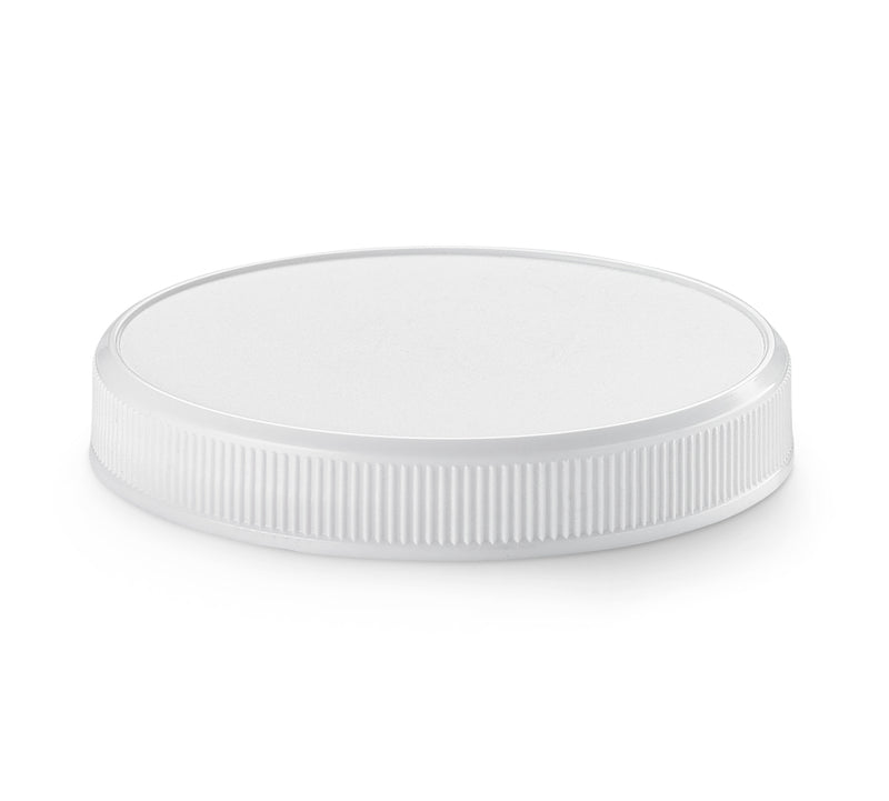 70-400 White Ribbed Plastic Cap (No Liner)