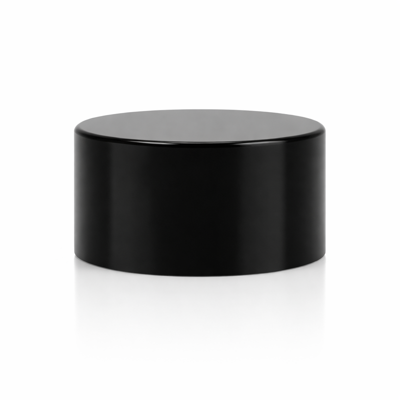 28-410 Black Smooth Plastic Cap (Foam Liner)