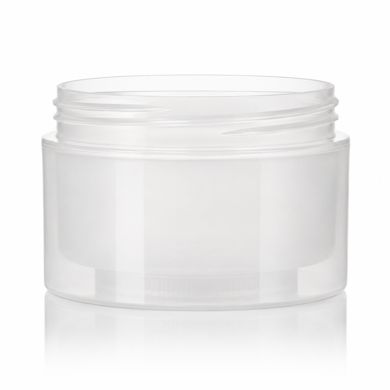 8 oz Natural-Colored 89-400 Double Wall Straight Base PP Plastic Jar