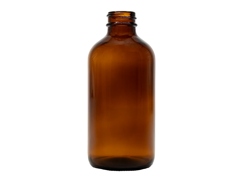 8 oz Amber 28-400 Boston Round Glass Bottle