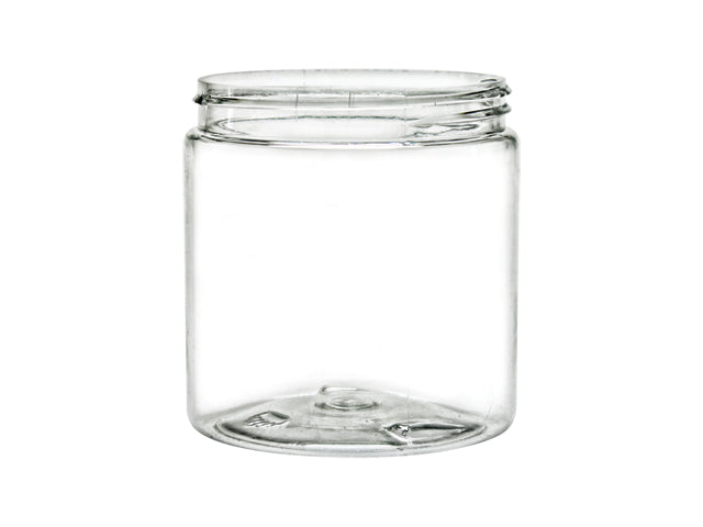 8 oz Clear 70-400 Plastic PET Straight-Sided Jar 100% PET PCR