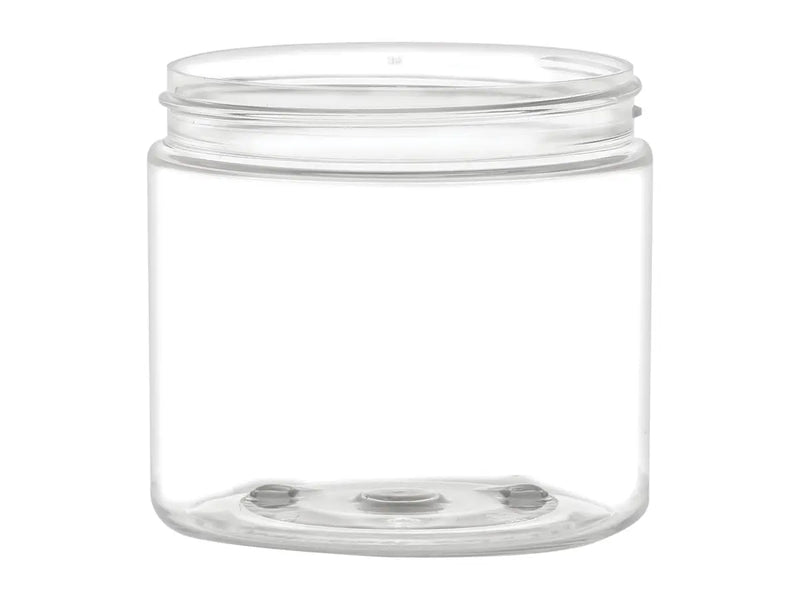 16 oz Clear 89-400 Straight-Sided Single Wall Round PET Plastic Jar