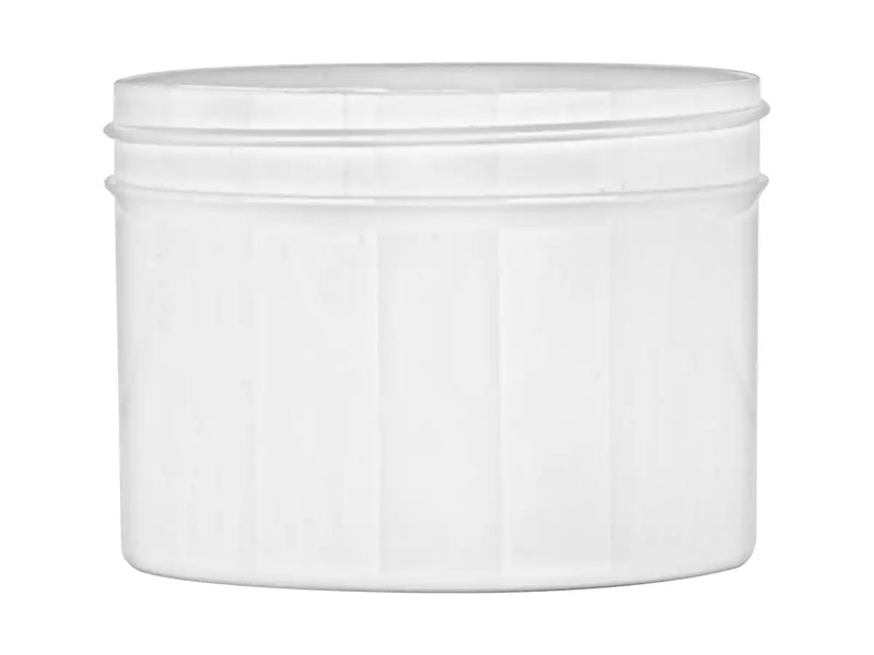 8 oz White 89-400 Straight Sided Single Wall Round PET Plastic Jar