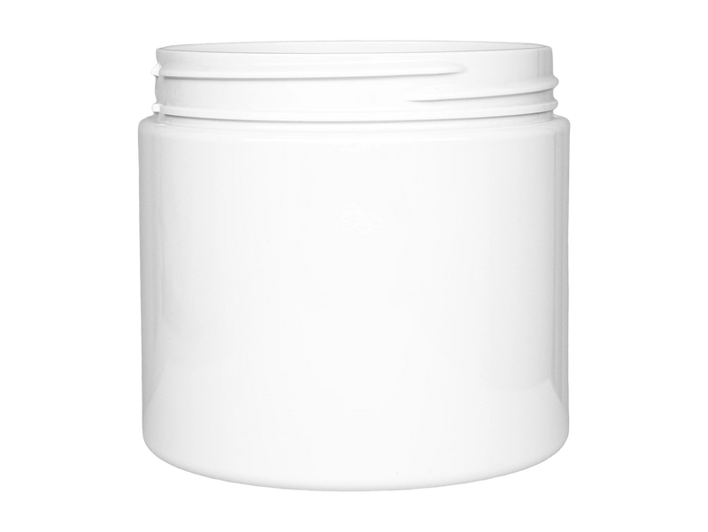 16 oz White 89-400 PET Single-Wall Round Plastic Jar