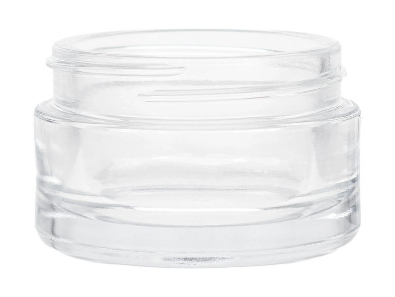 1 oz Clear 53-400 Flint Round Cosmetic Style Glass Jar