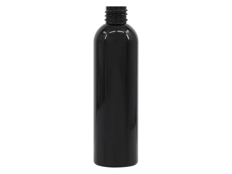 4 oz Black 24-410 PET Cosmo Round Plastic Bottle