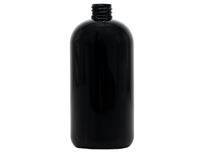 24oz Black 28-410 PET Boston Round Plastic Bottle