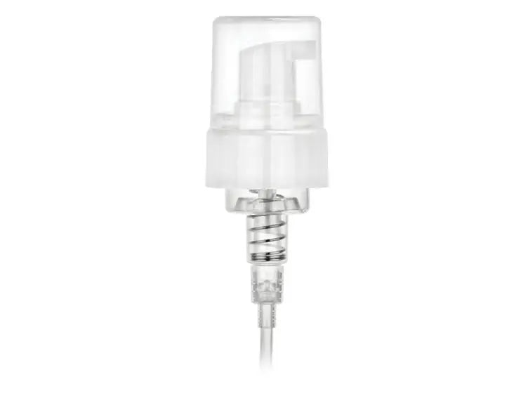 43mm White Smooth Foamer Pump Clear Hood With 7.375" Dip Tube, .7cc