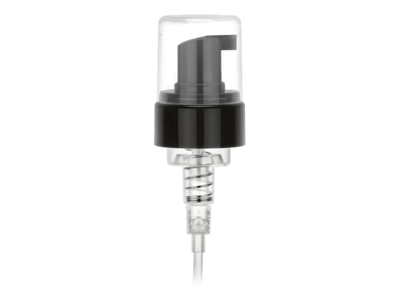 43mm Black Smooth Foamer Pump Clear Hood 7.375" Dip Tube, .7cc