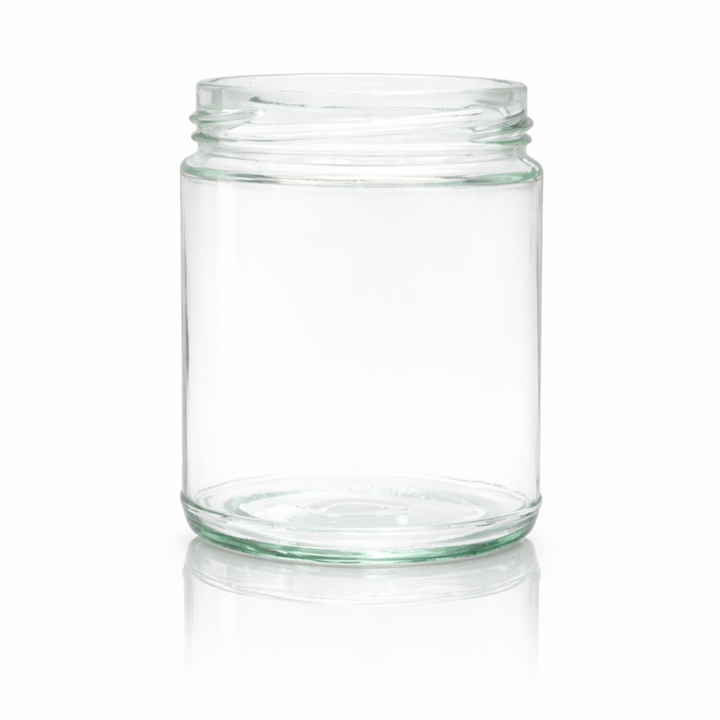 9 oz Clear 70mm 4 LUG Glass Jar