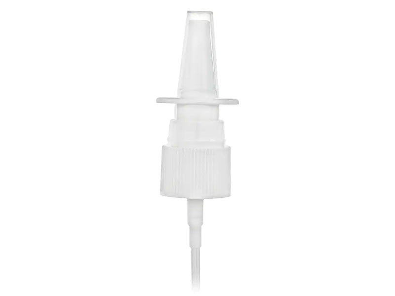 20-410 White Fine Ribbed Fine Mist Nasal Sprayer 3.50" Dip Tube (Output 0.12mL)