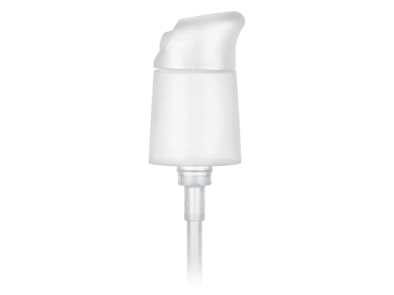 20-410 White Matte Cosmetic Treatment Pump Lock Up Head (5.25" Diptube, 230mcl Output)
