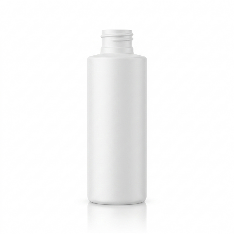4 oz White 24-410 HDPE Cylinder Round Bottle
