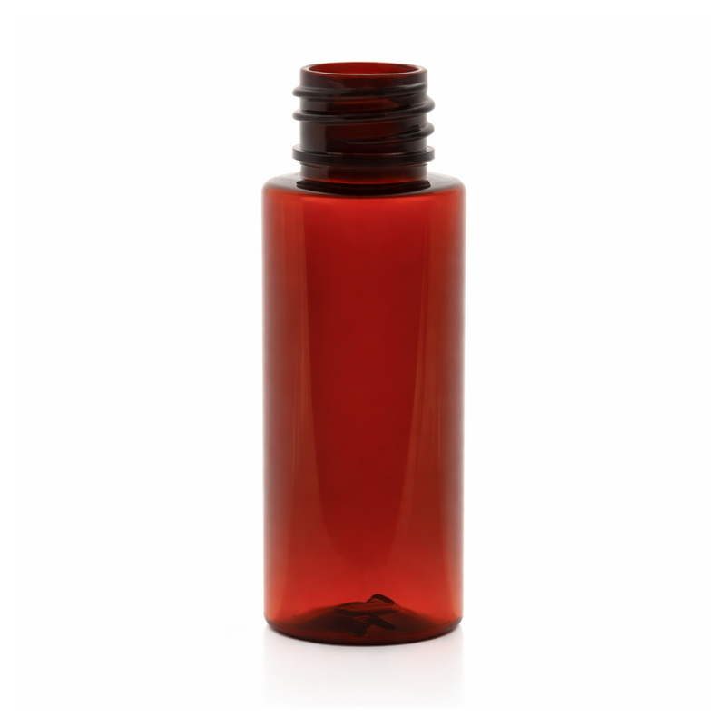 1 oz Dark Amber 20-410 PET Cylinder Round Plastic Bottle