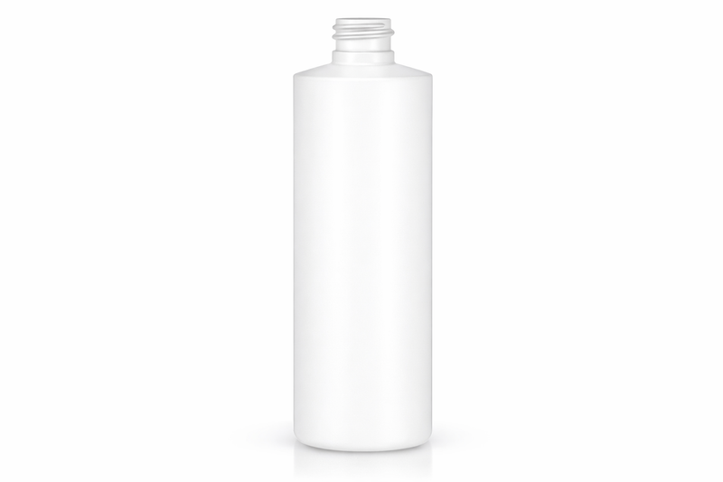 8 oz White 24-410 HDPE Cylinder Round Plastic Bottle