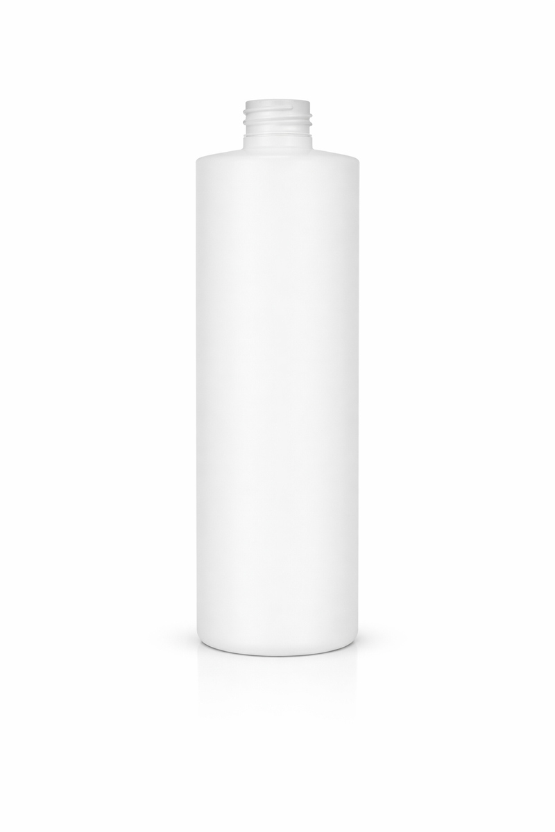 12 oz White 24-410 Cylinder Round HDPE Plastic Bottle