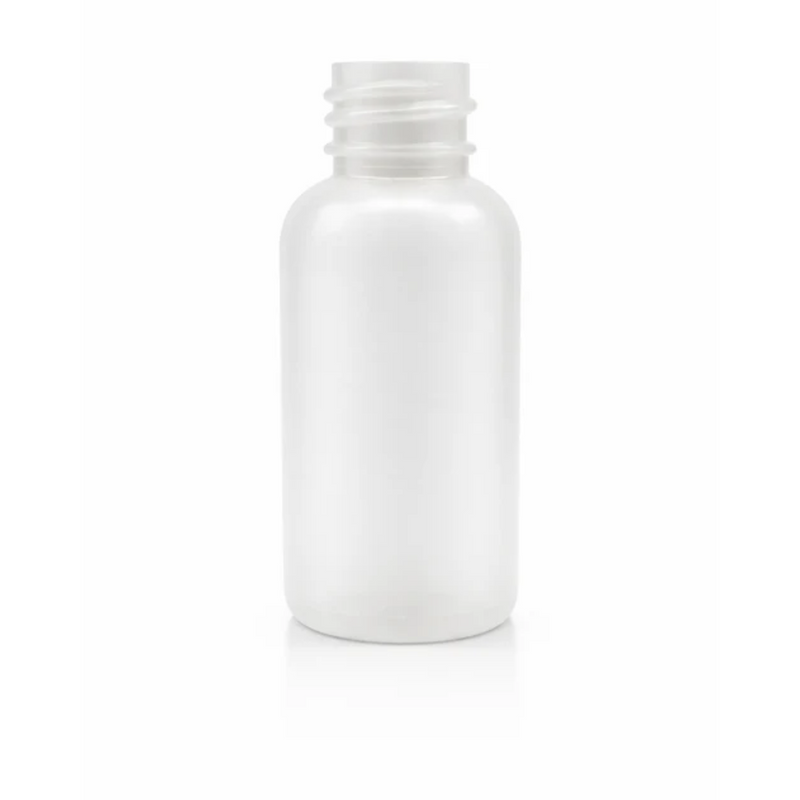 1 oz Natural Colored 20-410 HDPE Boston Round Plastic Bottle