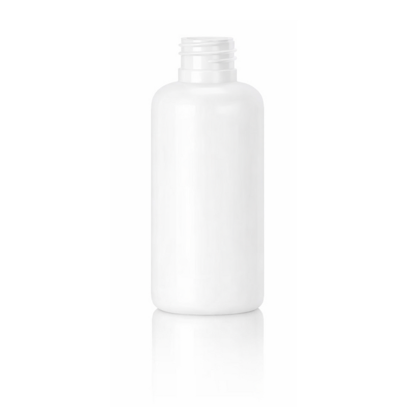 4 oz White 24-410 HDPE Boston Round Plastic Bottle