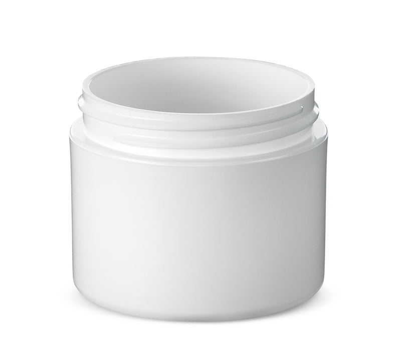 2 oz White PP Square-Base Double-Wall Jar 58-400