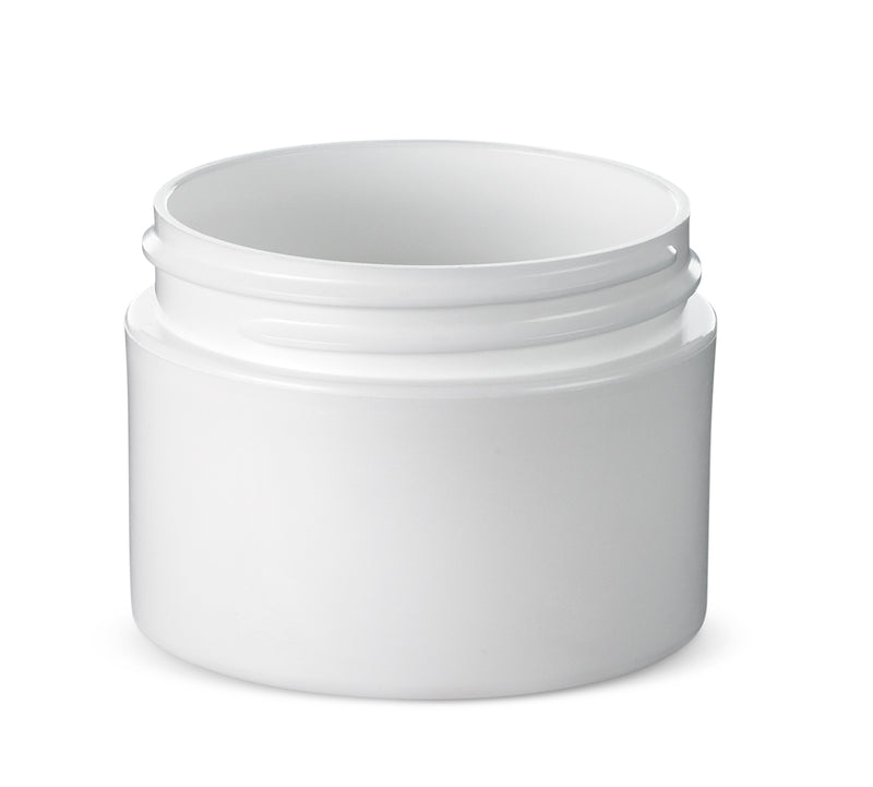 1 oz White 53-400 PP Double-Wall Straight Base Plastic Jar