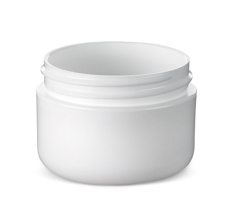 1 oz White 53-400 PP Double-Wall Round Base Plastic Jar