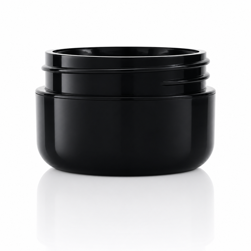 1/2 oz Black 48-400 PP Double Wall Plastic Jar